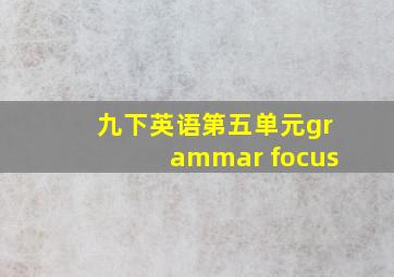 九下英语第五单元grammar focus